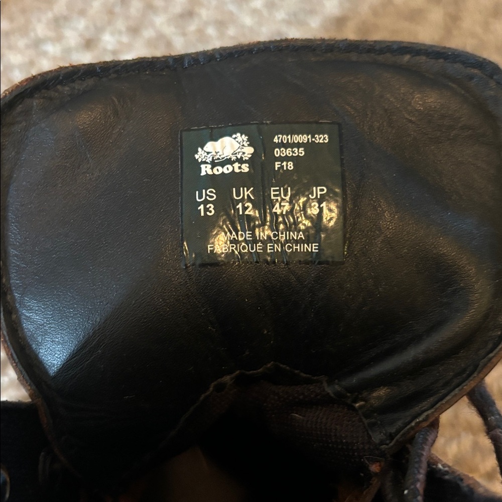 Roots Men's Brown Leather Boots Size 13 - Picture 6 of 6